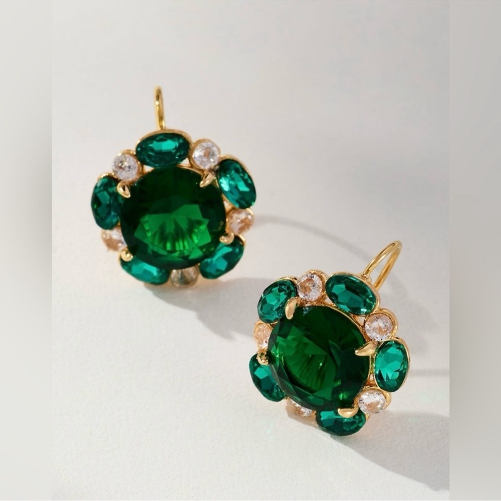Anthropologie floral crystal drop Earring